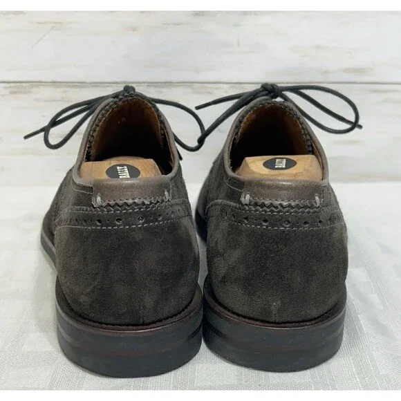 EXCELLENT! Aquatalia Italy Dark Brown Suede Leather Wingtip Shoes Men’s Size 10